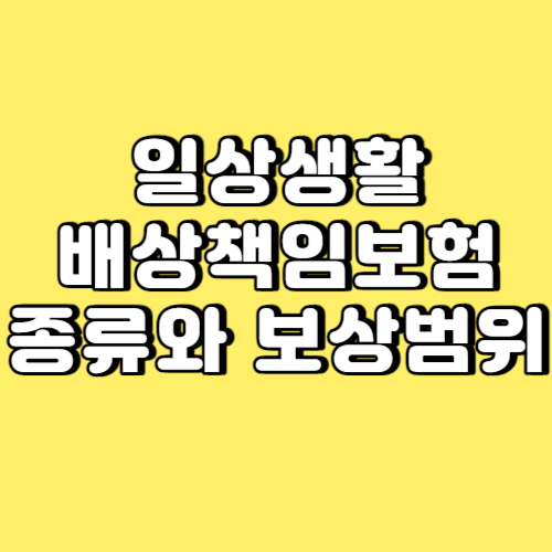 일상생활배상책임보험 종류와 보상범위 썸네일