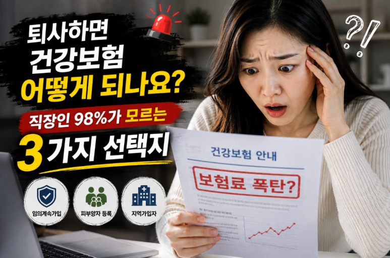 퇴사하면 건강보험 어떻게 될까? 직장가입자·지역가입자·피부양자 3가지 선택지