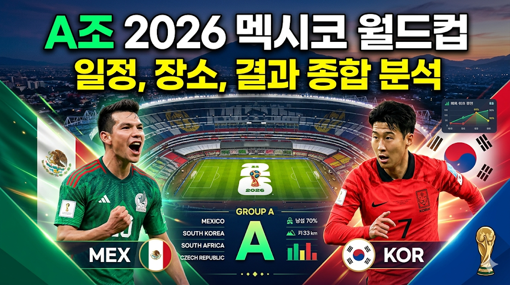 멕시코 월드컵 A조 일정 및 대한민국 32강 진출 확률