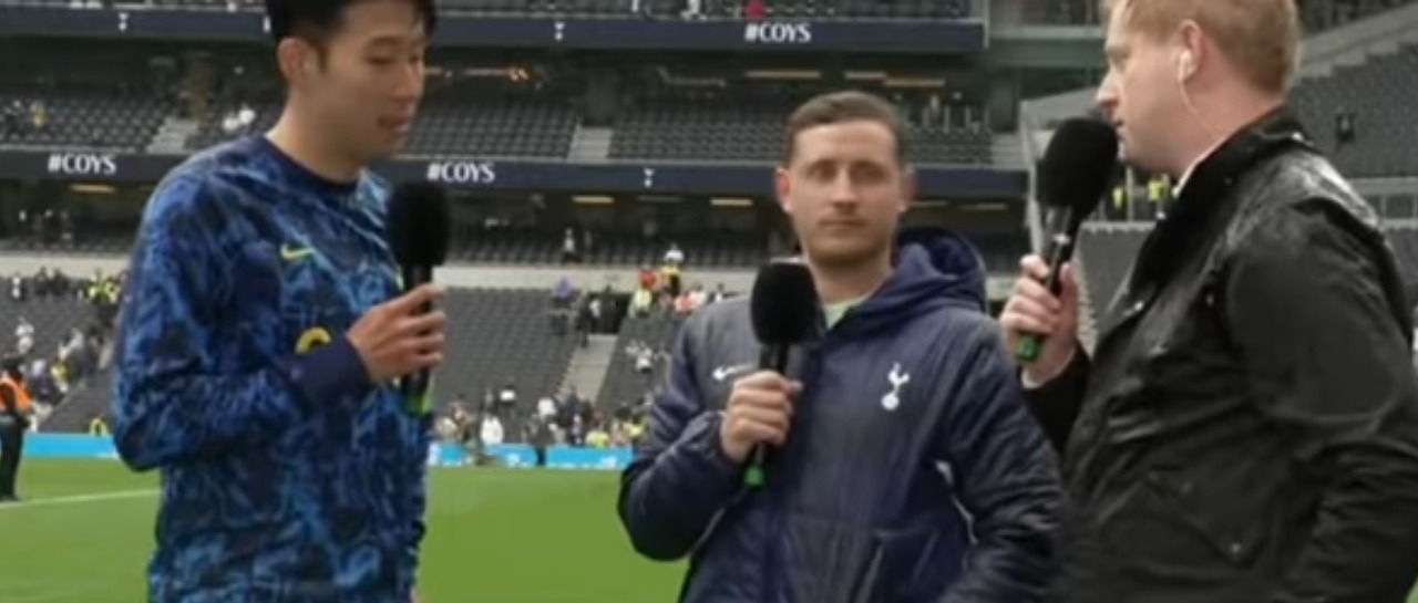 손흥민 선수 현지 인터뷰 사진