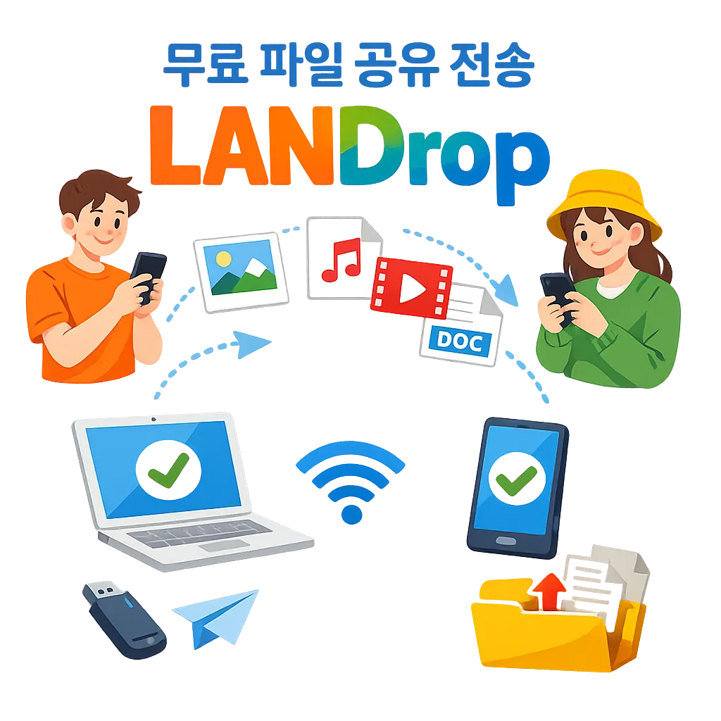 무료 파일 공유 전송 아이폰 안드로이드 맥 윈도우 리눅스 LANDrop 설치 사용 방법