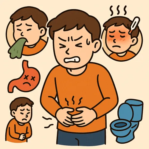 탈수 증상 체크하는 손 그림