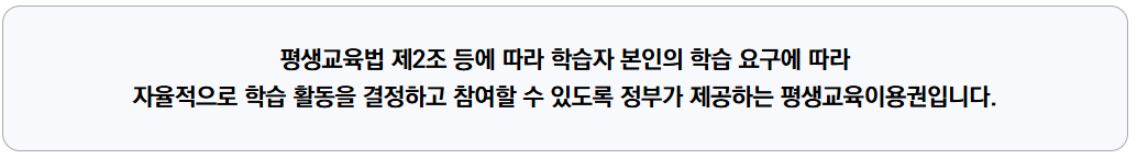 평생교육 이용권이란?