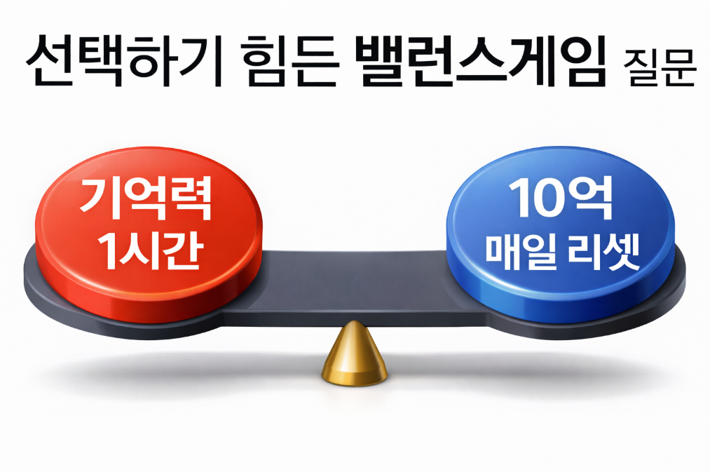 선택장애 극복! 밸런스게임 질문 베스트 20