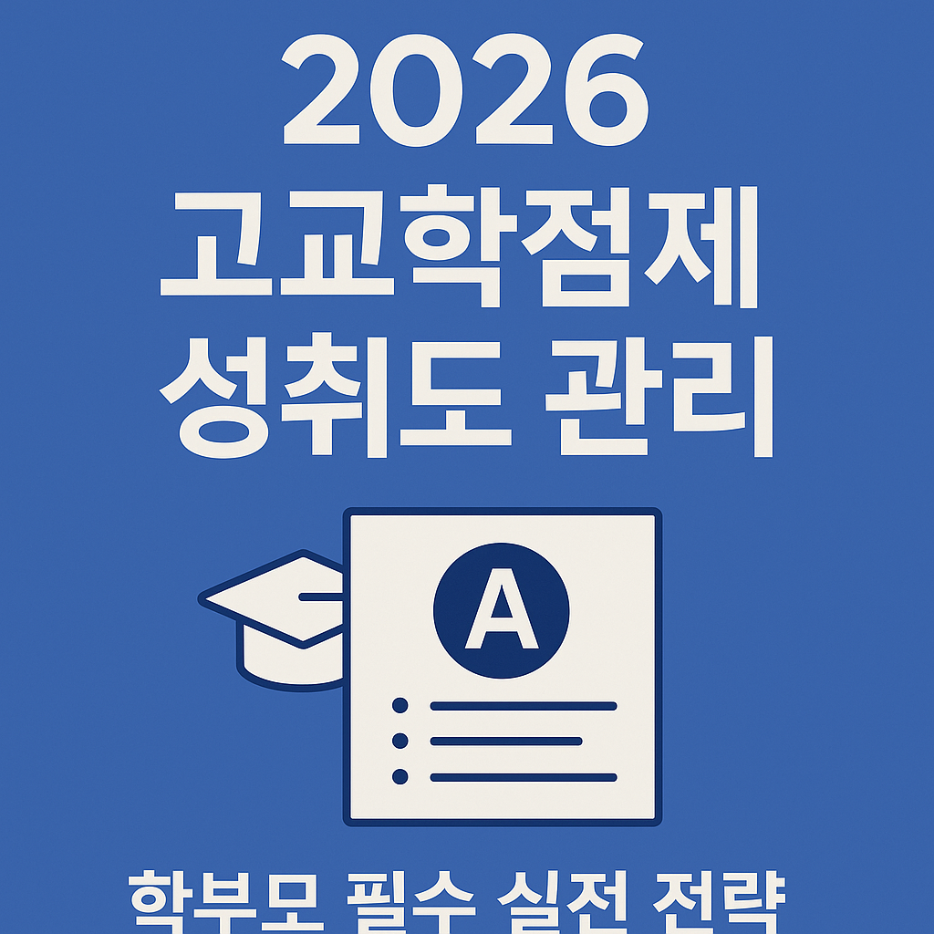 026 학부모가 꼭 알아야 할 &lsquo;고교학점제 성취도 관리&rsquo; 실전 전략 (최신판)