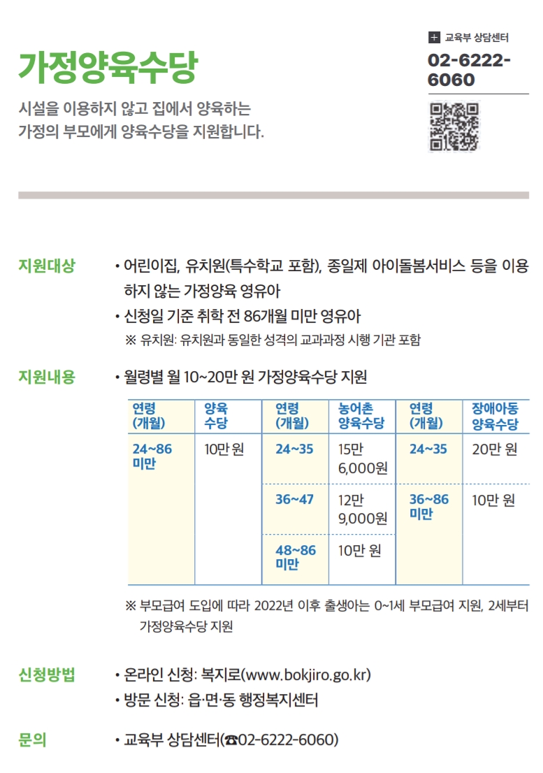2025 가정양육수당 공식 안내문