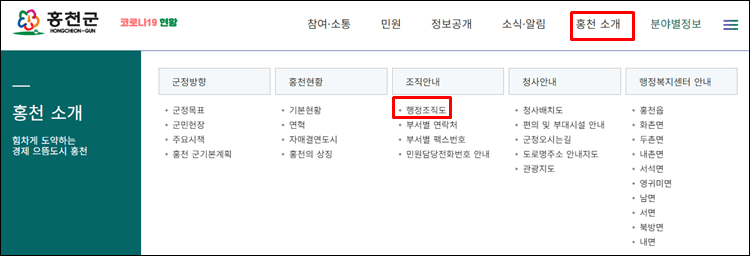 홍천군청-홈페이지