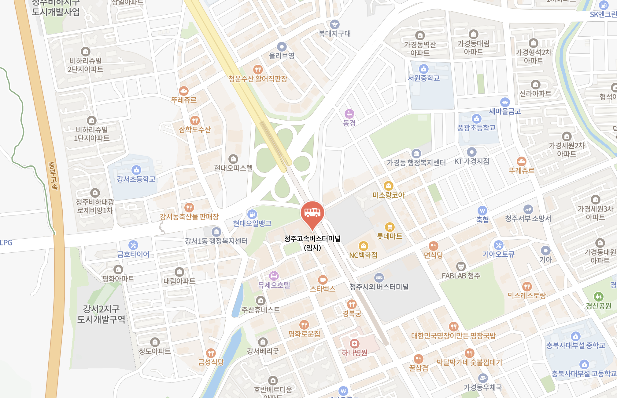 청주고속버스터미널 시간표 조회 및 예매하기