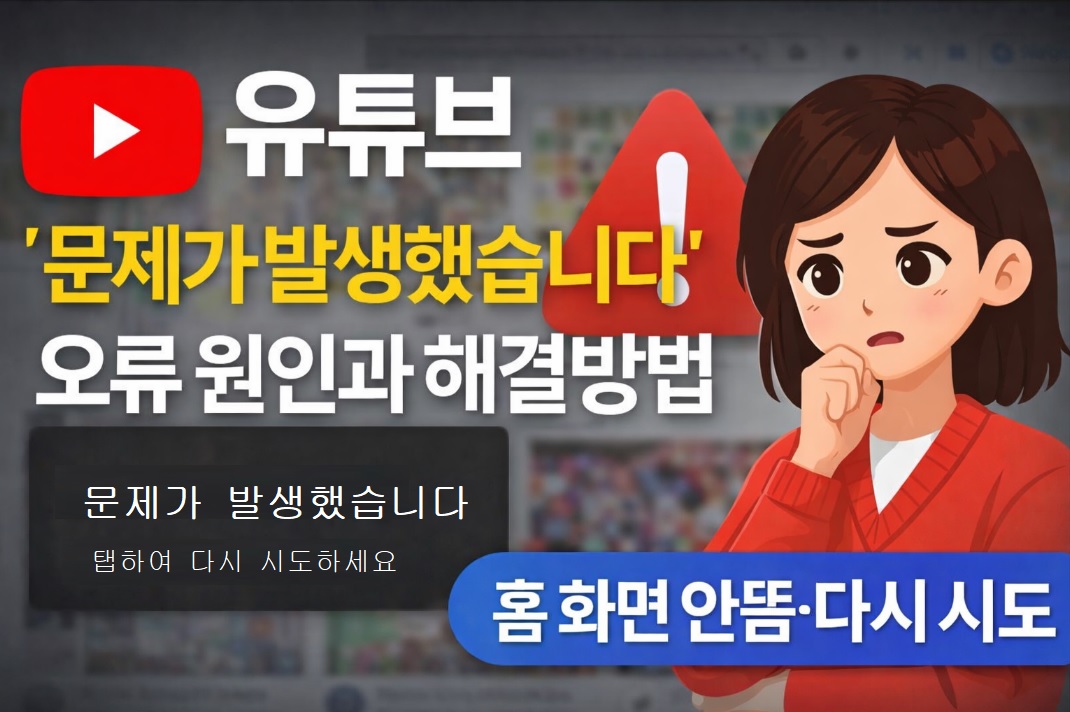 유튜브 '문제가 발생했습니다' 오류 원인과 해결방법