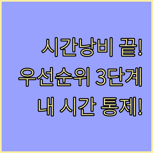 시간 관리 핵심 기술 통제 우선순위 ..