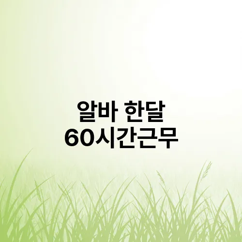 알바 한달 60시간근무