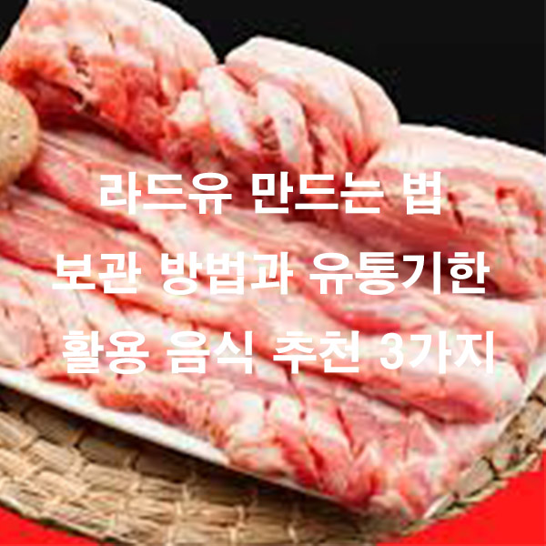 라드유 만드는 법 보관 방법과 유통기한 활용 음식 추천 3가지