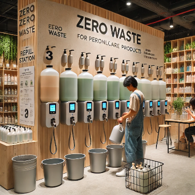 세제, 샴푸 등을 리필할 수 있는 친환경 리필 스테이션