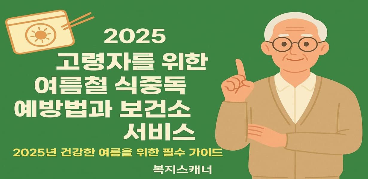 “2025년 고령자 여름철 식중독 예방법과 보건소 서비스를 안내하는 썸네일 이미지”