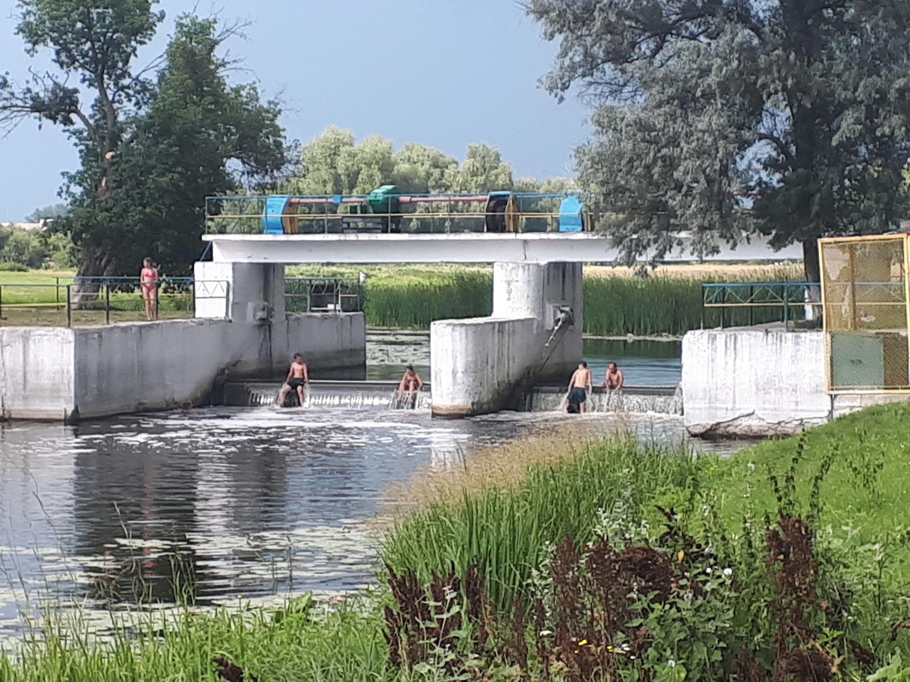 우크라이나 페레야슬라우 알타 강에서 노는 아이들