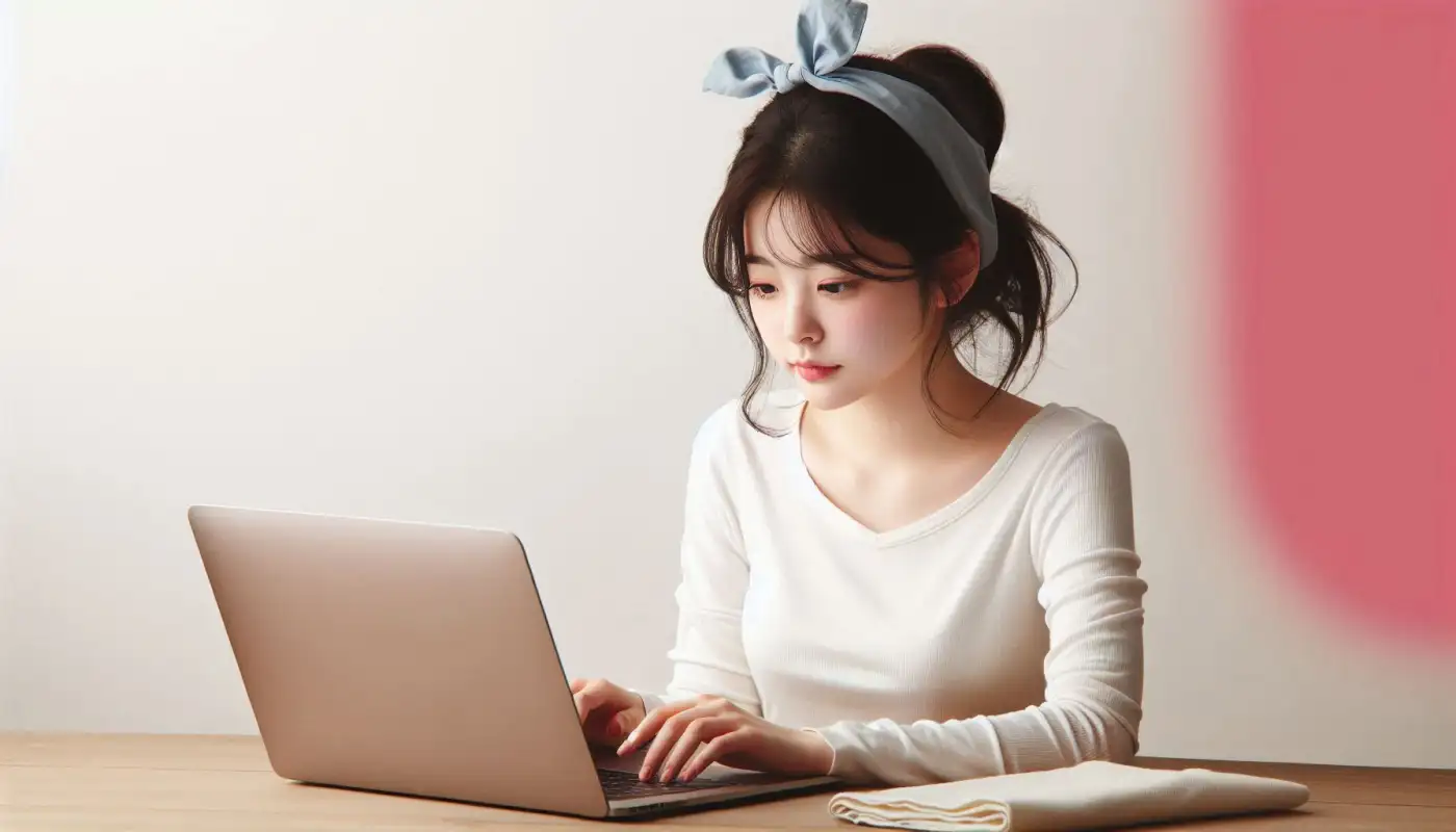 코인투자-코인공부하며-가상자산-관리하는-여성의-모습