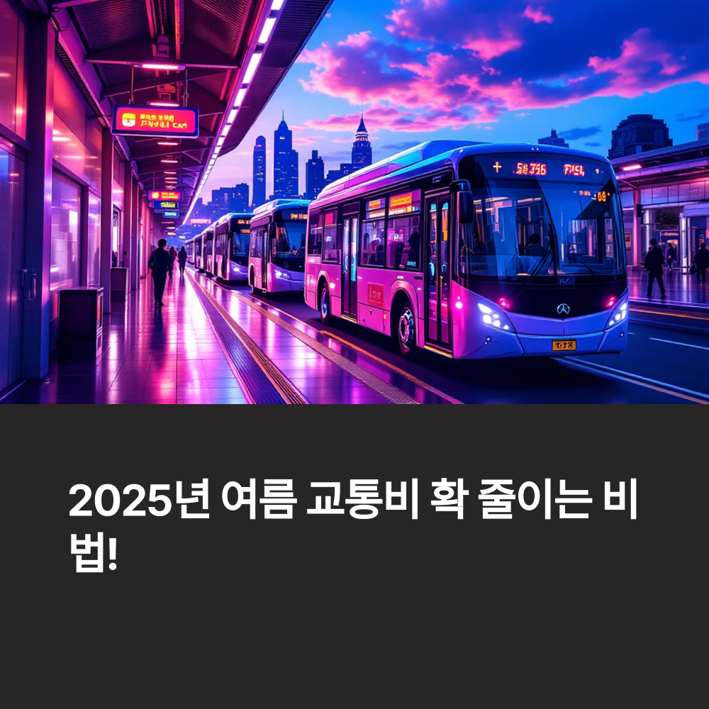 2025 여름 교통비 아끼는 법