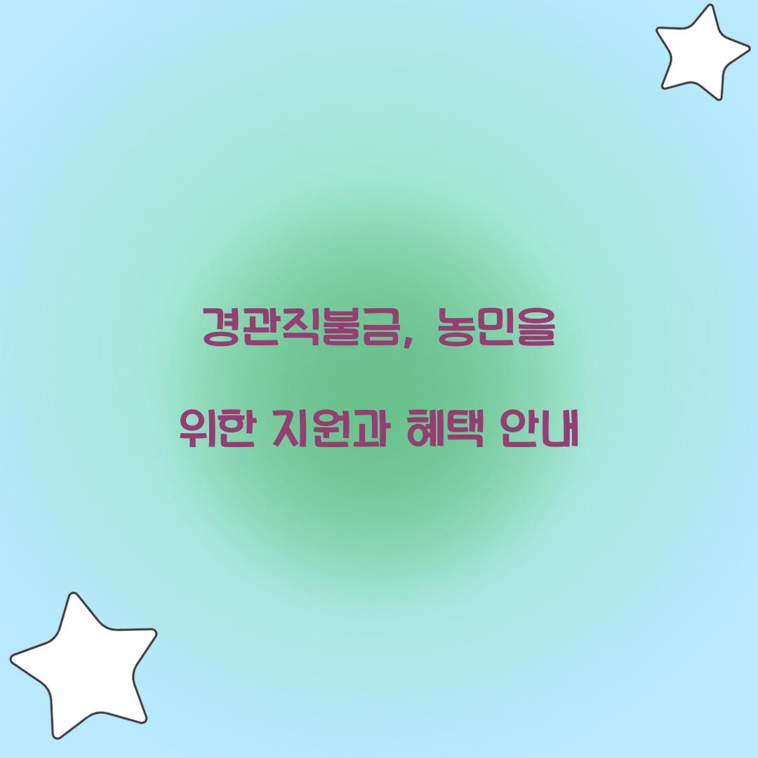 경관직불금