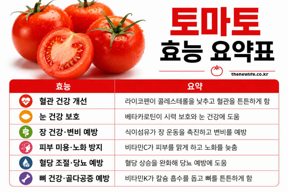 토마토 효능 요약표