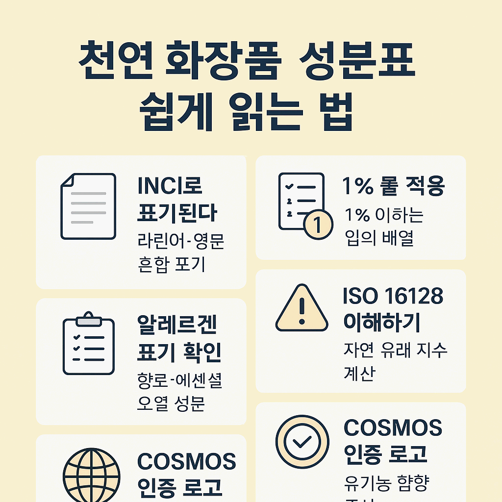 천연 화장품 성분표 쉽게 읽는 법