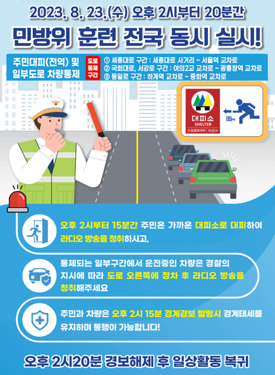 민방위 훈련 불참