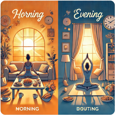 아침형 저녁형 비교 이미지
