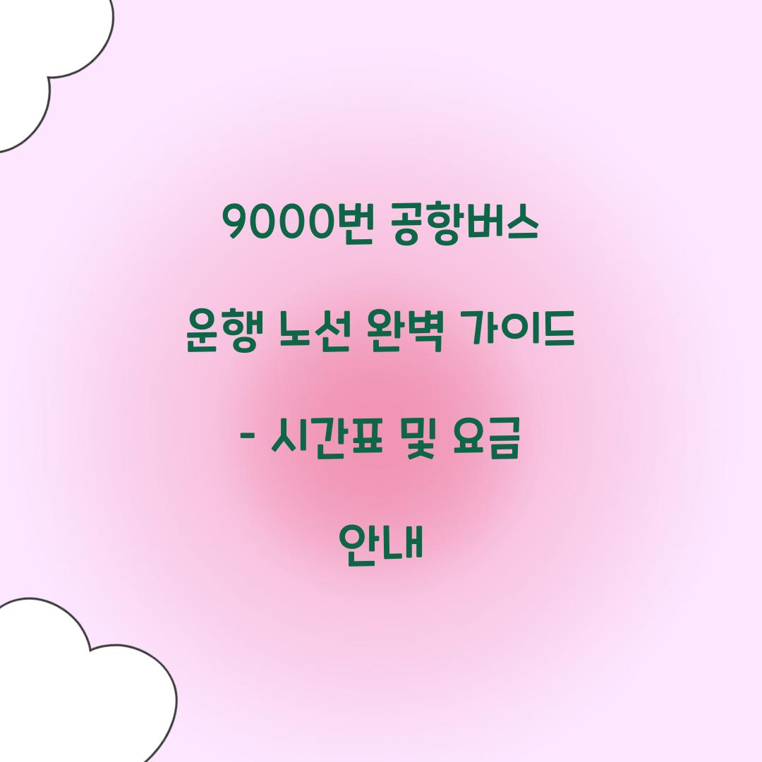 9000번 공항버스 운행 노선