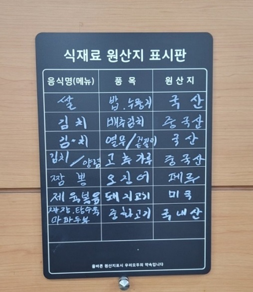 원산지표시판
