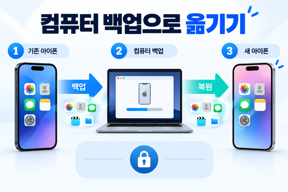 아이폰 컴퓨터 백업 Finder PC 데이터 복원 방법