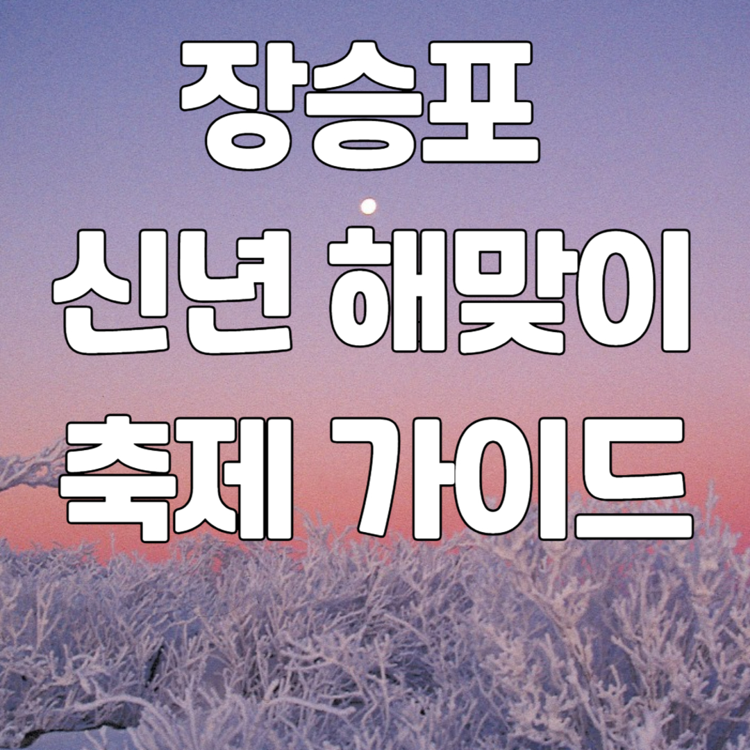 장승포 신년 해맞이 축제 가이드