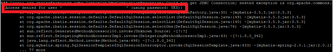 Access denied for user
