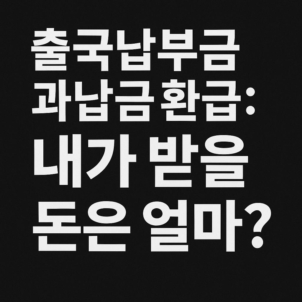 출국납부금 과납금 환급