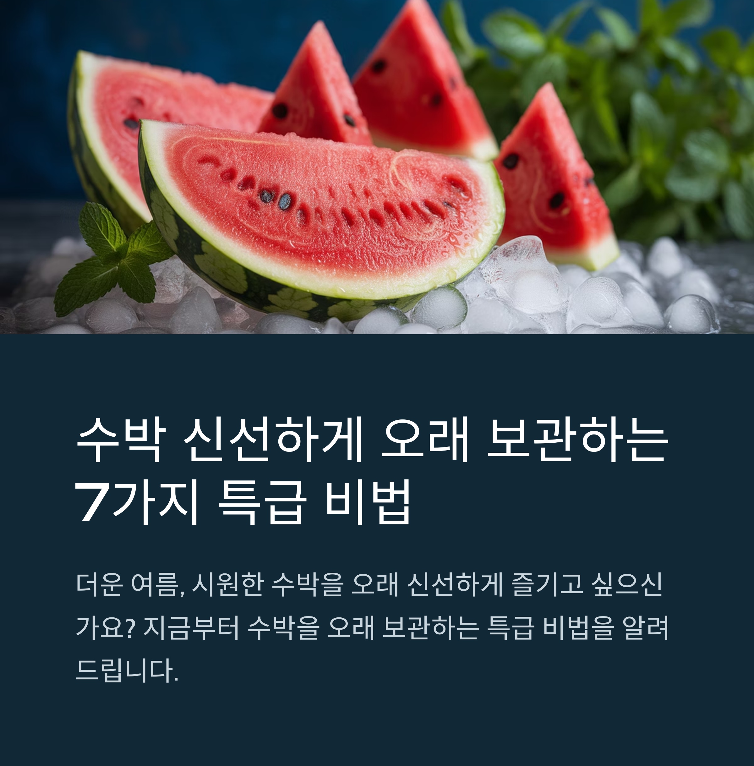 수박 신선하게 오래 보관하는 7가지 특급 비법