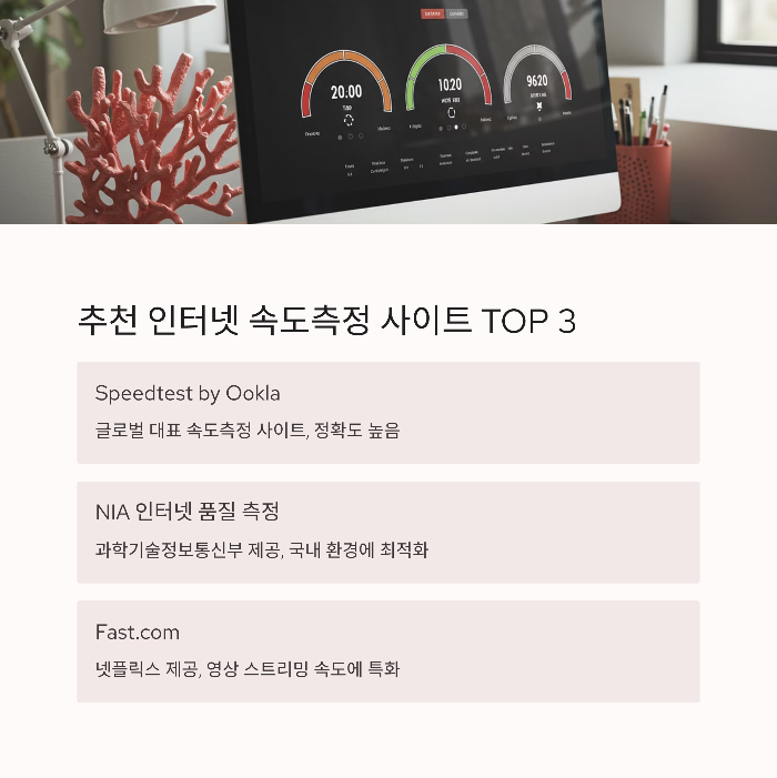 추천 인터넷 속도측정 사이트 TOP 3