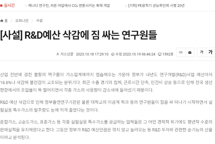 R&amp;D 예산 삭감