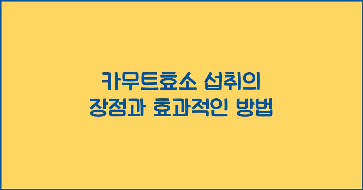 카무트효소 섭취