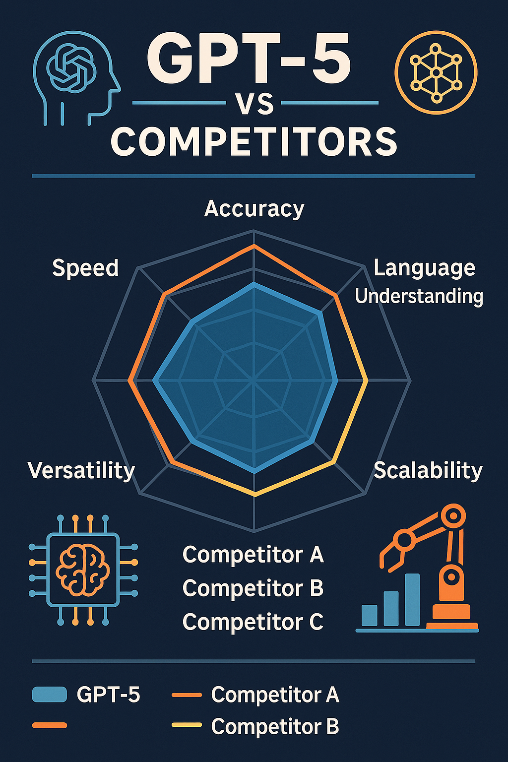GPT-5와 경쟁 모델들의 성능 비교 차트