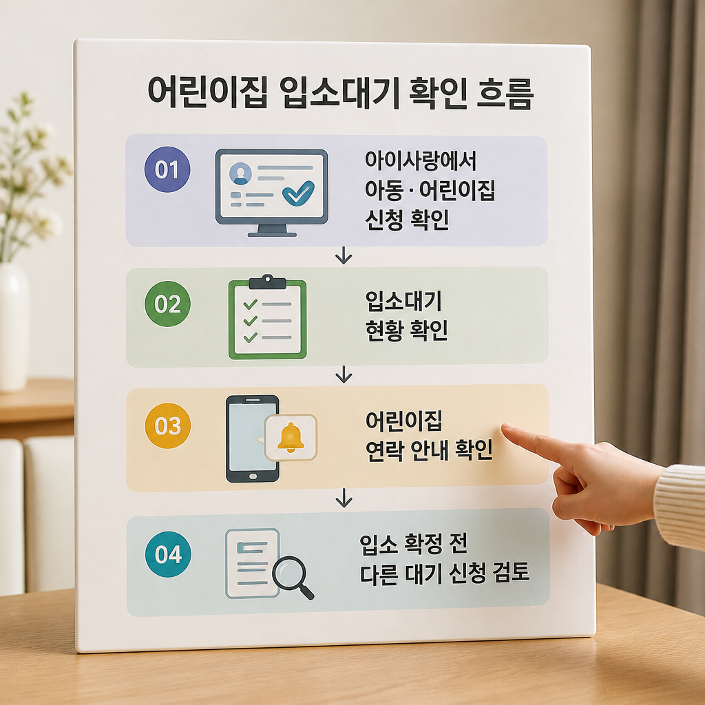 어린이집 입소대기 신청 뒤 확인 흐름도