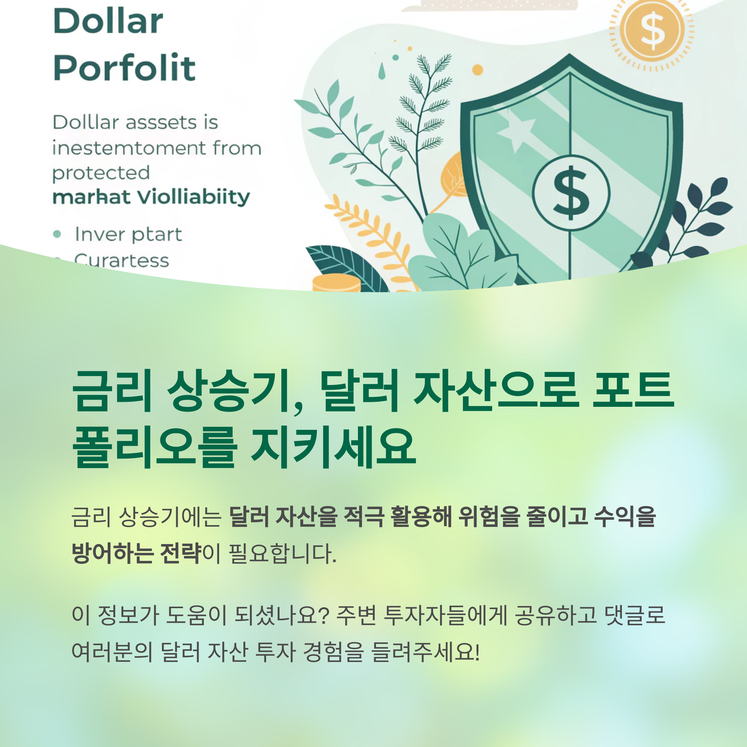 달러 자산으로 포트폴리오를 방어