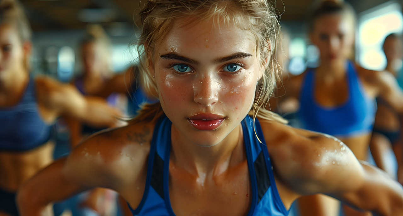 헬스하는 여성들