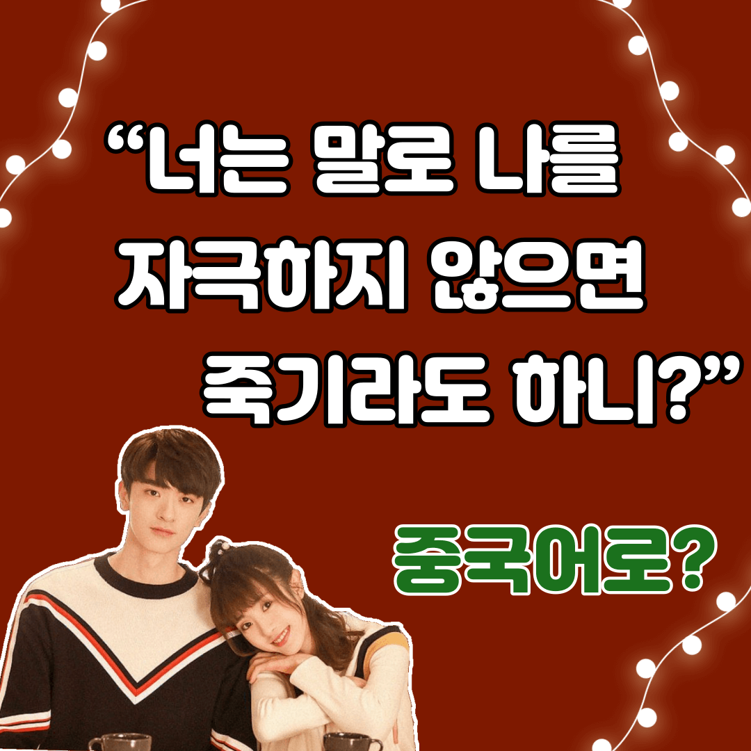 중국어한마디&quot;너는 말로 나를 자극하지 않으면 죽기라도 하니?&quot;