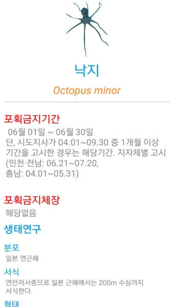 6월 낙지 금어기 정확한 시작일과 끝나는 날 지역별 상세 기준 정리_22