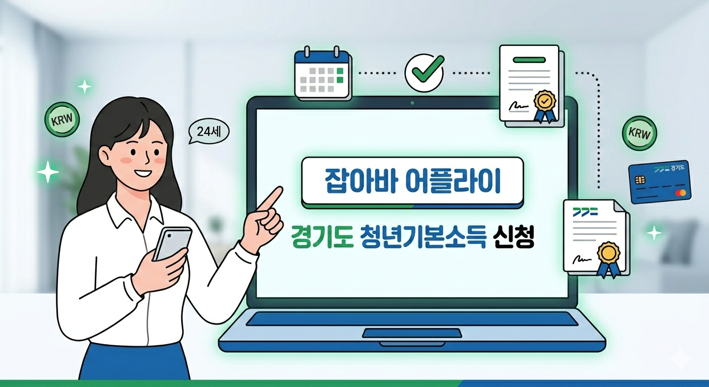경기도 청년기본소득 잡아바 어플라이 온라인 신청 절차 및 마이데이터 동의방법