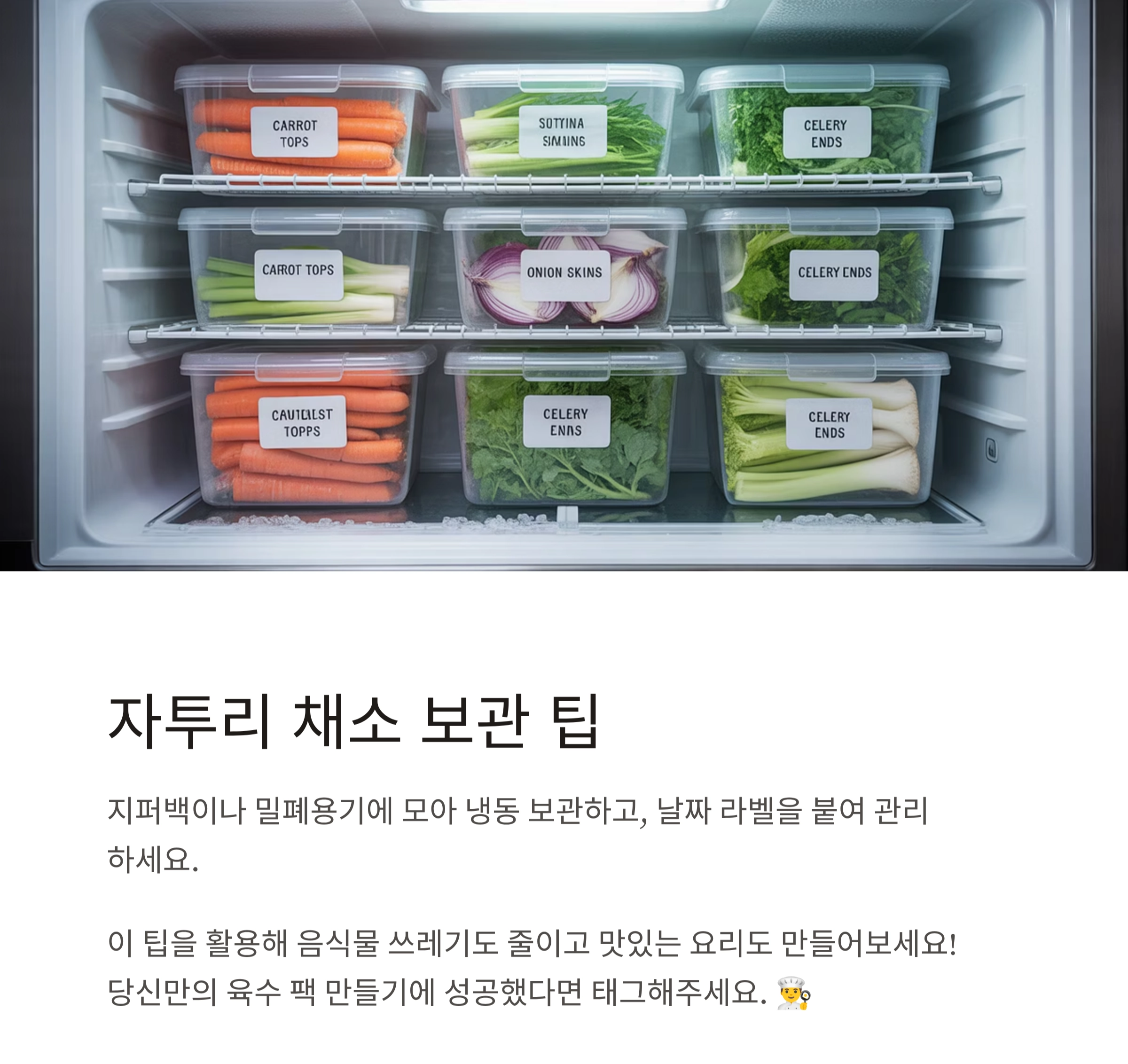 자투리 채소로 만드는 육수 팩, 알뜰살뜰 요리 비법!