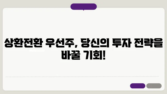 상환전환 우선주 발행 과정에 대한 내용