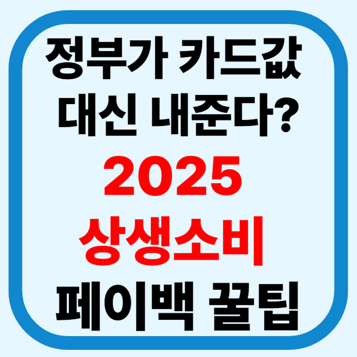 생활비 절약 끝판왕! 2025 상생소비 페이백, 카드 사용하면 최대 30만 원 캐시백!