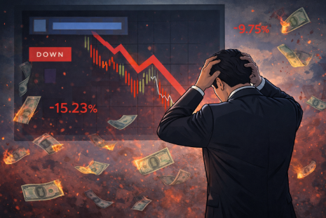 주식 폭락으로 인해 절망하고 있는 투자자