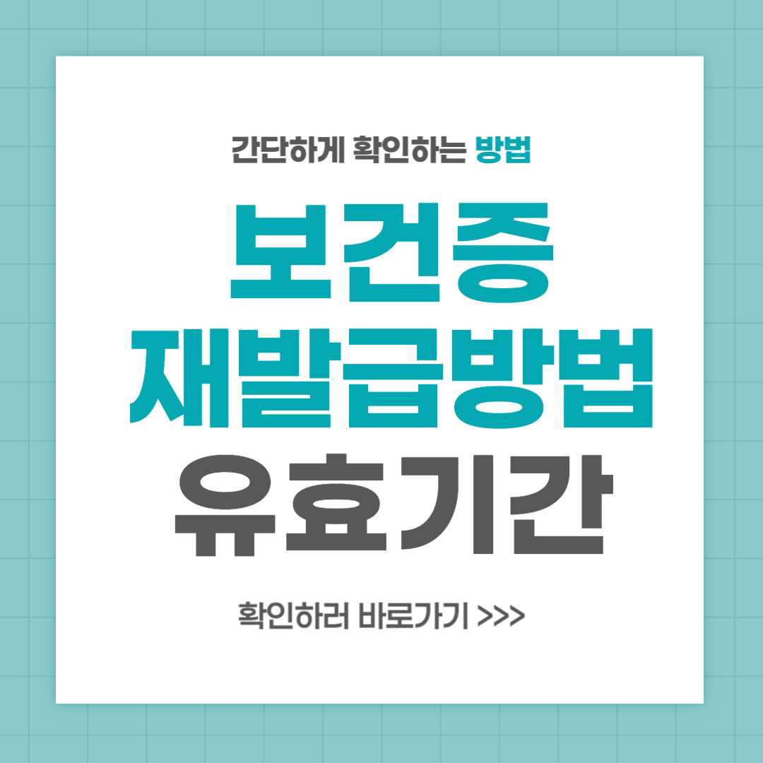 보건증 재발급 유효기간