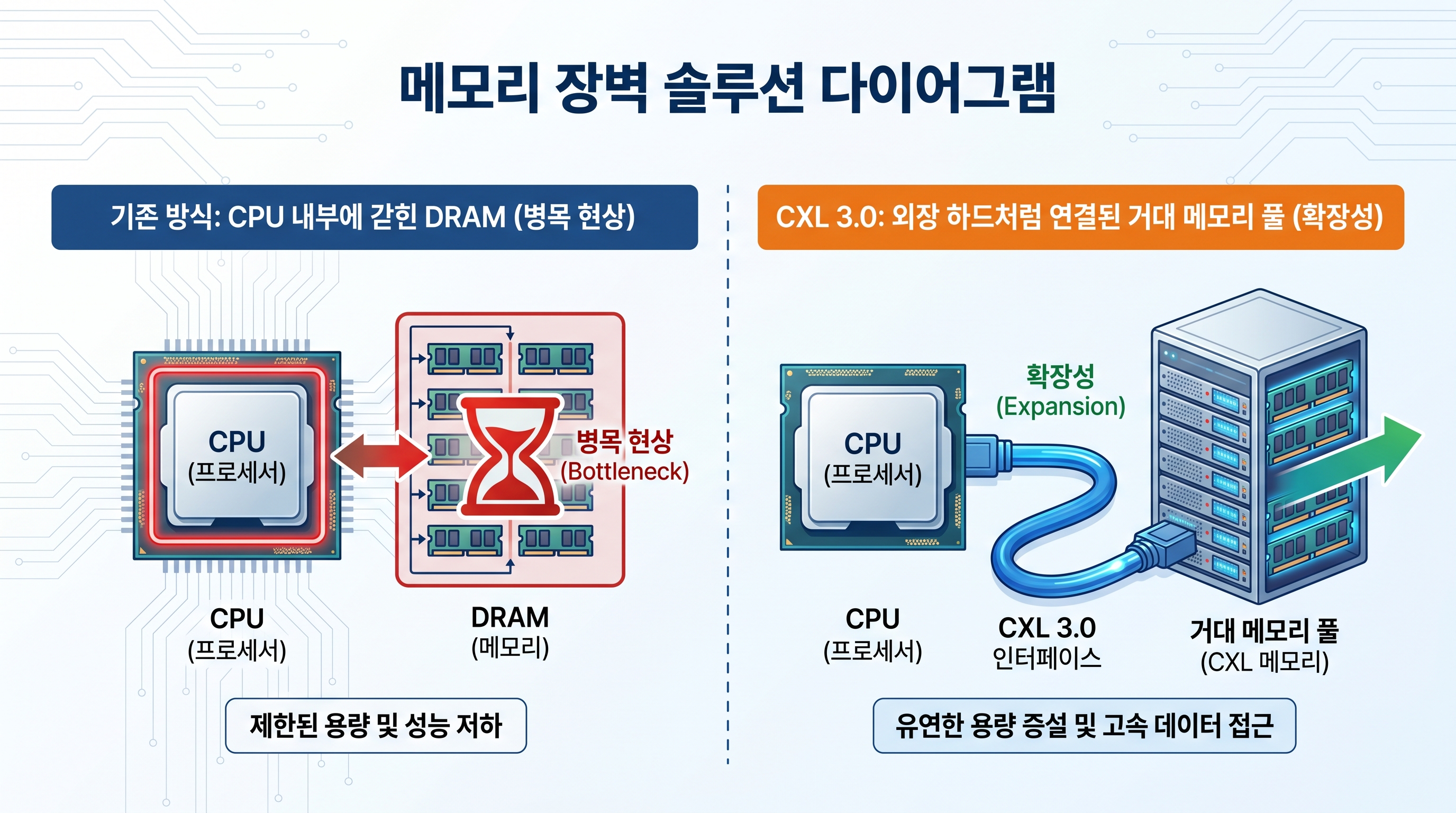 메모리 벽(Memory Wall) 해결 구조도