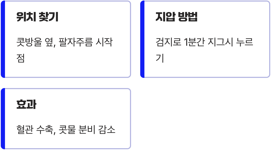 첫 번째 응급처치, 콧방울 옆 ‘비밀 스위치’